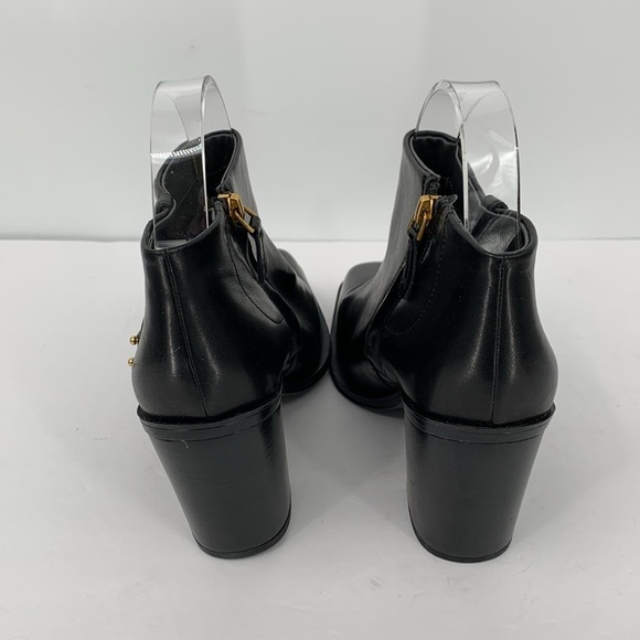 Franco Sarto Vivica ankle boots shoe heel black zipper vegan square toe 8.5 - Picture 4 of 6